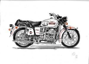 moto cycle moto guzzi acquarello acquerello moto water color watercolors (4)